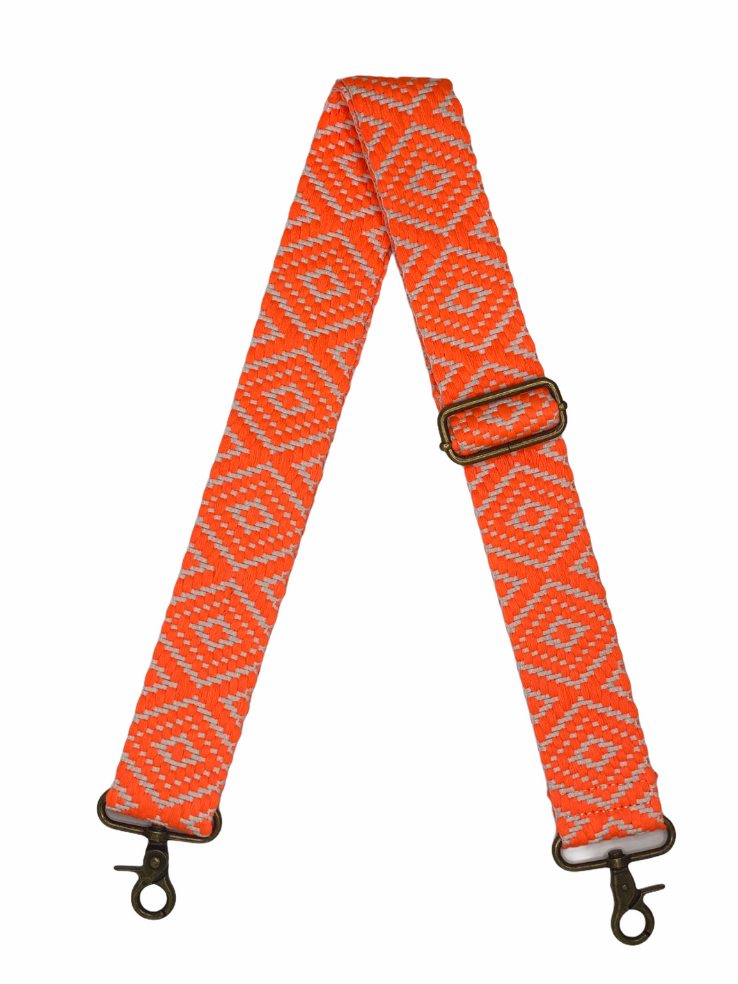 Funky Square Bag Neon Orange Flap Snap Button Adjustable-strap
